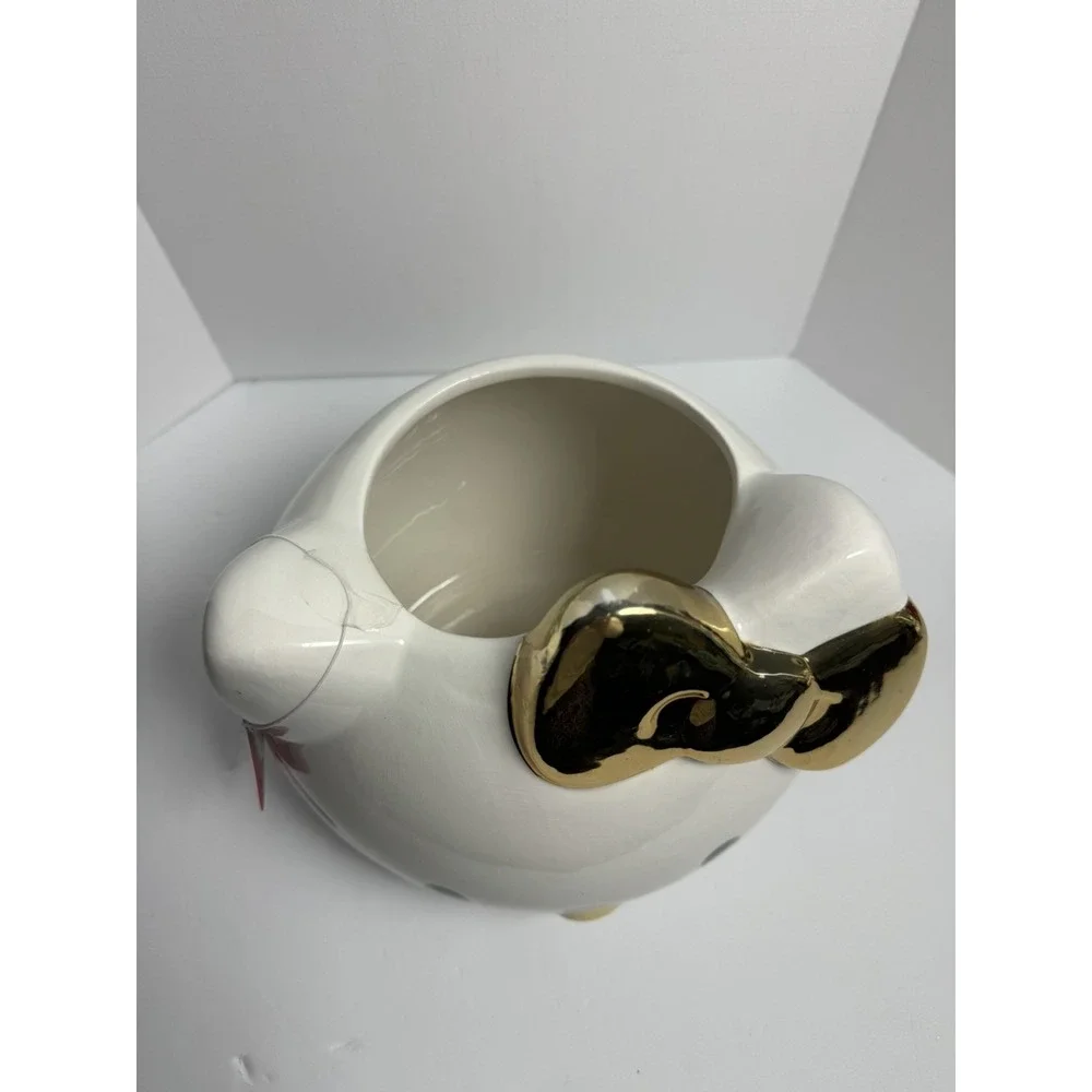Hello Kitty Large Ceramic Planter GOLD Bow NWT - Viral- Decorative Pot Planters